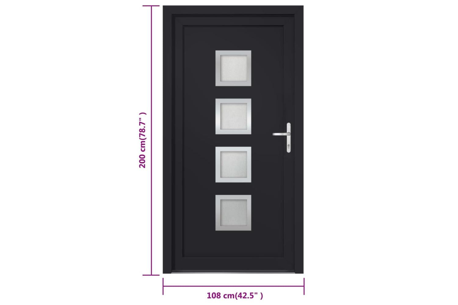 vidaXL 3187859 Front Door Anthracite 108x200cm Pvc-10
