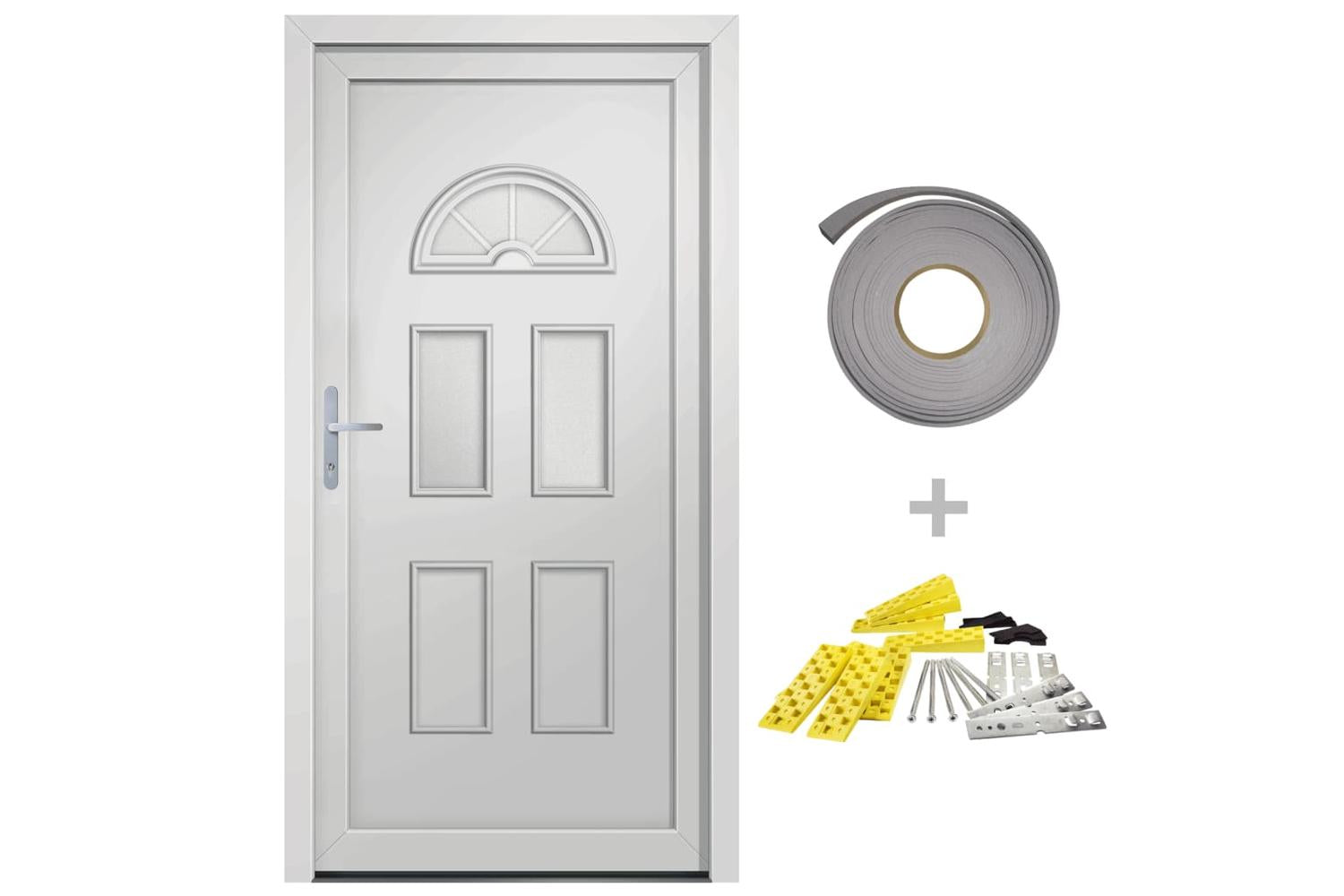 vidaXL 3187910 Front Door White 98x198cm Pvc