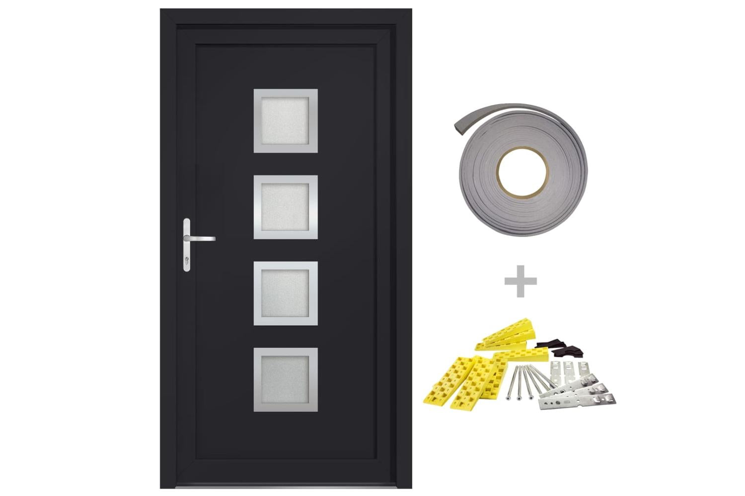 vidaXL 3187853 Front Door Anthracite 108x200cm Pvc