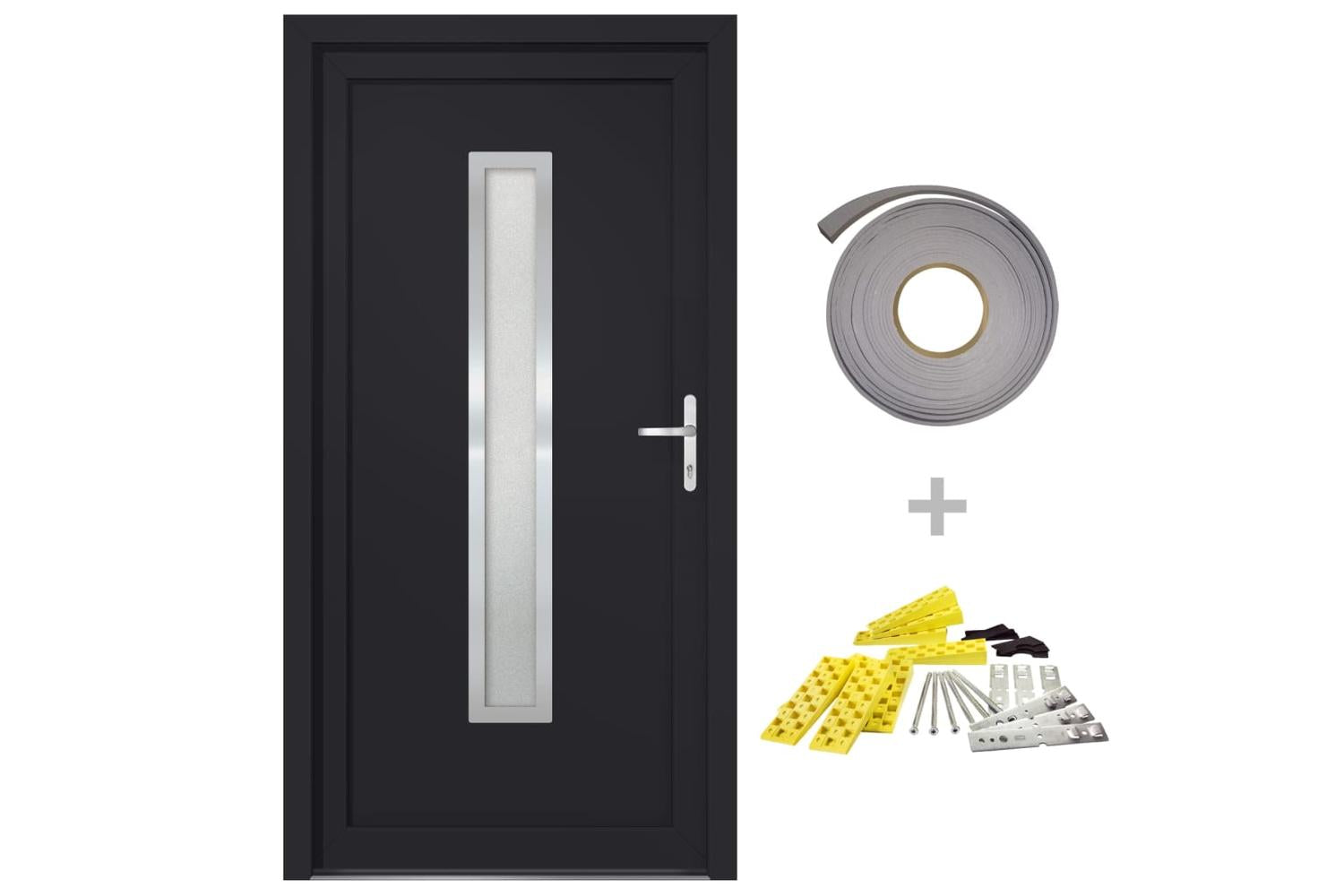 vidaXL 3187906 Front Door Anthracite 98x208cm Pvc