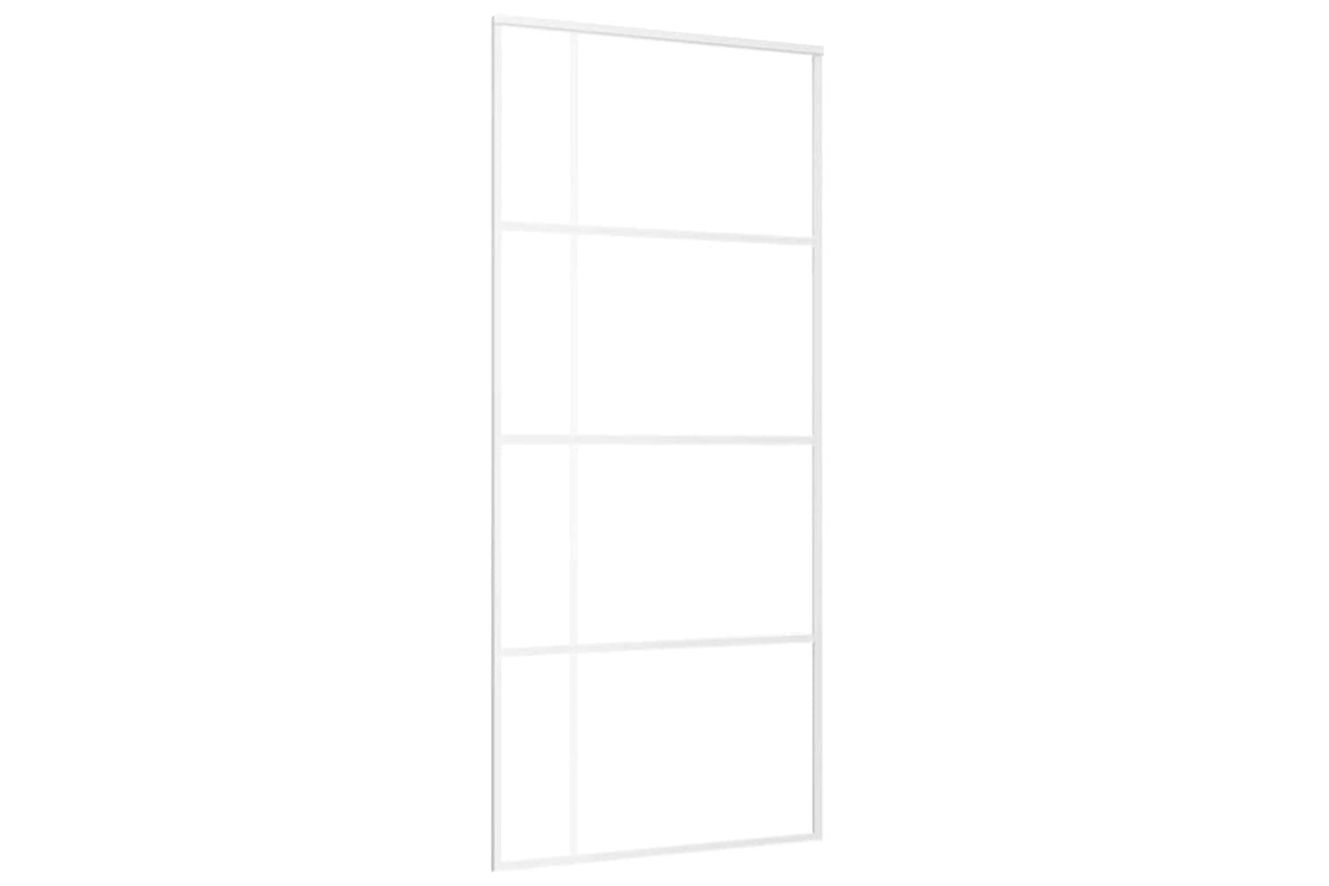 Vidaxl 151685 Sliding Door Frosted Esg Glass And Aluminium 90x205 Cm White