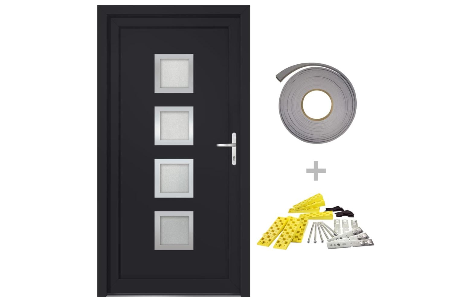 vidaXL 3187855 Front Door Anthracite 88x200cm Pvc