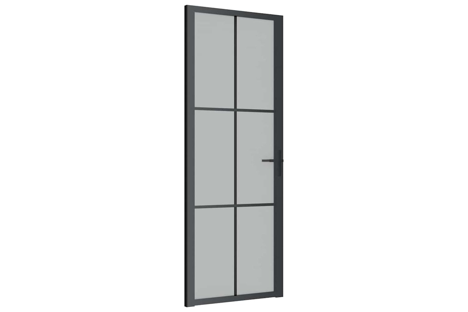 vidaXL 350556 Interior Door 76x201.5cm Black Matt Glass And Aluminium