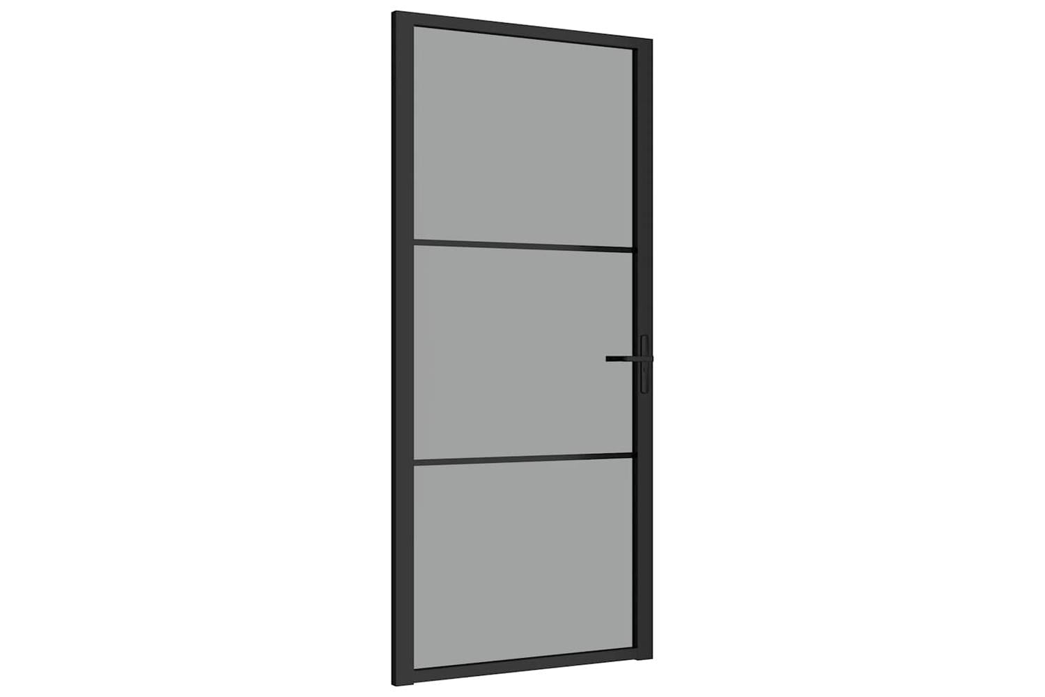 vidaXL 350562 Interior Door 93x201.5cm Black Esg Glass And Aluminium