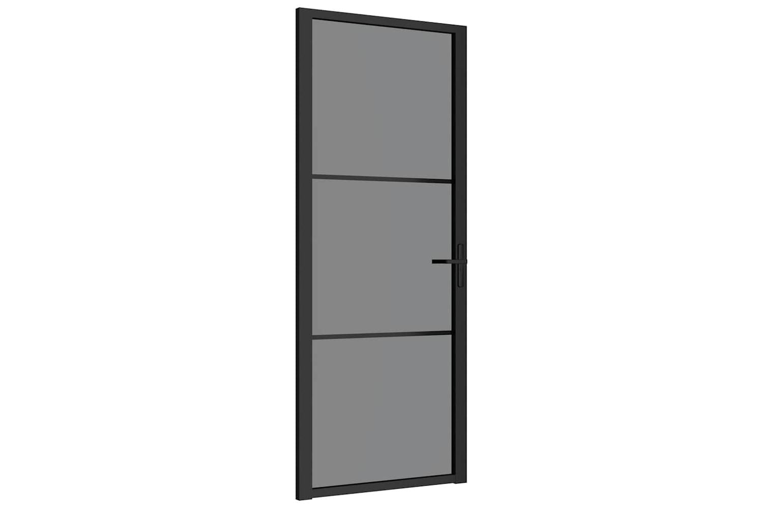 vidaXL 350561 Interior Door 83x201.5cm Black Esg Glass And Aluminium