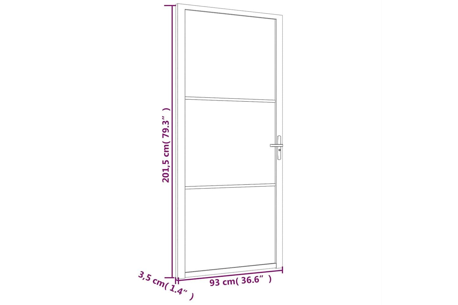 vidaXL 350570 Interior Door 93x201.5cm White Esg Glass And Aluminium-6