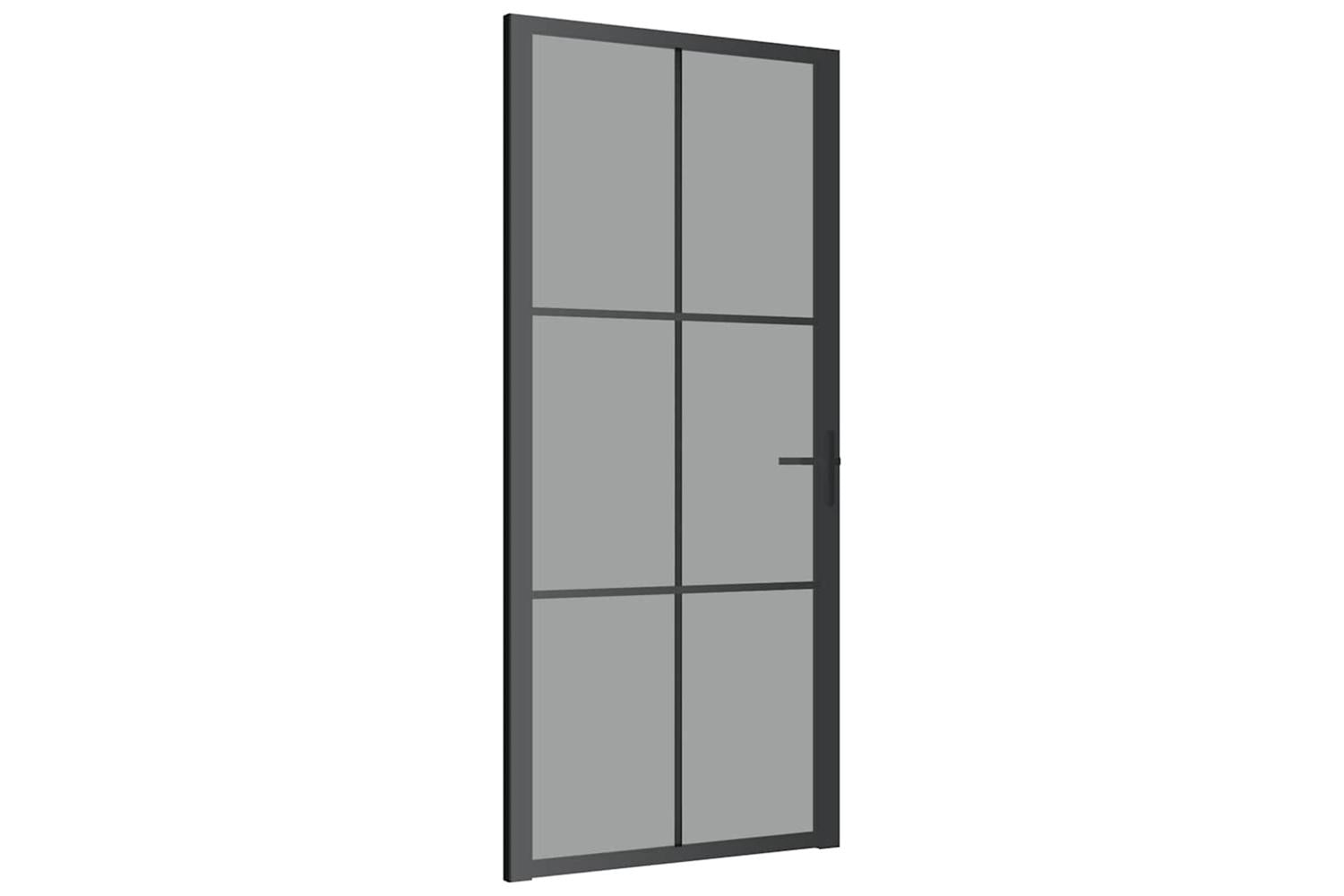 vidaXL 350566 Interior Door 93x201.5cm Black Esg Glass And Aluminium