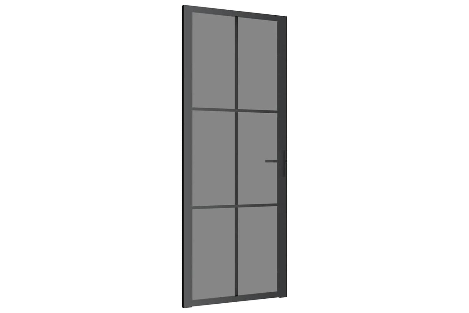 vidaXL 350565 Interior Door 83x201.5cm Black Esg Glass And Aluminium