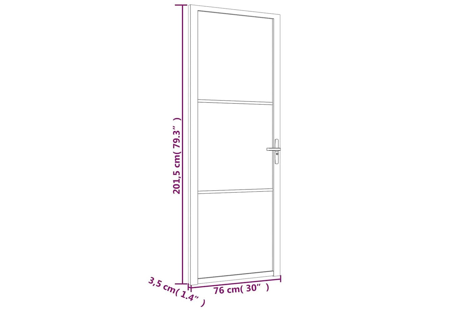 vidaXL 350584 Interior Door 76x201.5cm White Esg Glass And Aluminium-6