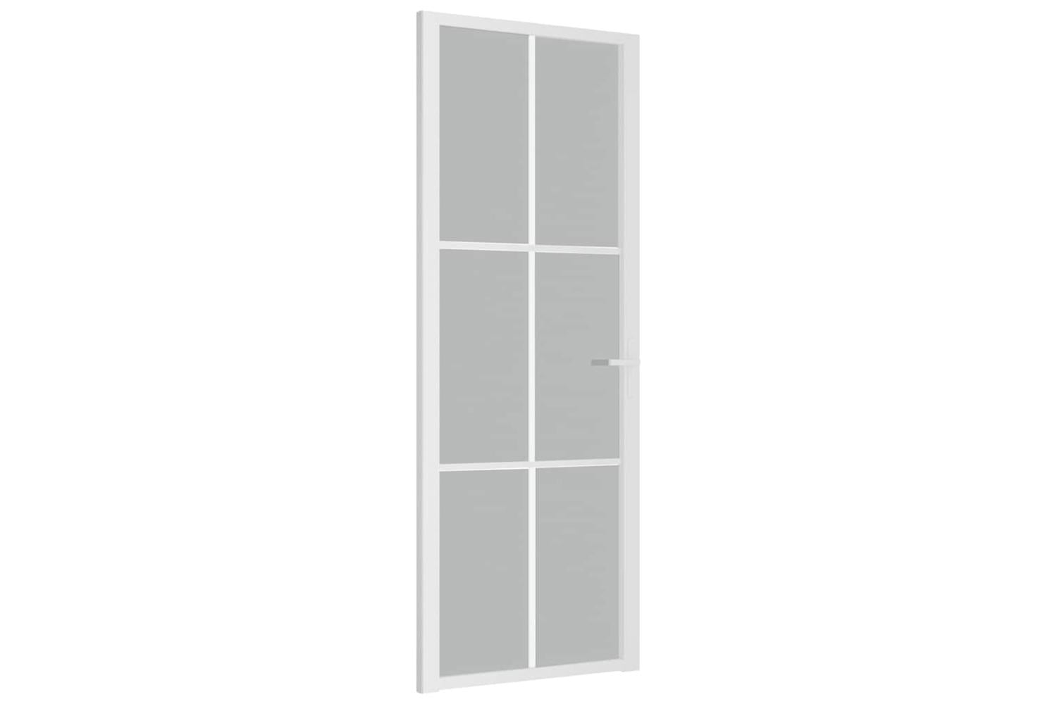 vidaXL 350580 Interior Door 76x201.5cm White Matt Glass And Aluminium