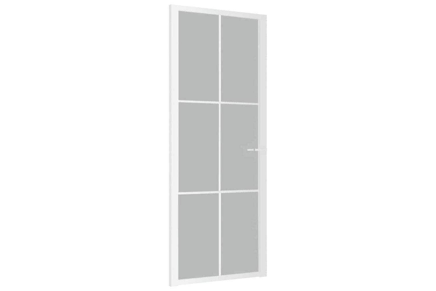 vidaXL 350581 Interior Door 83x201.5cm White Matt Glass And Aluminium