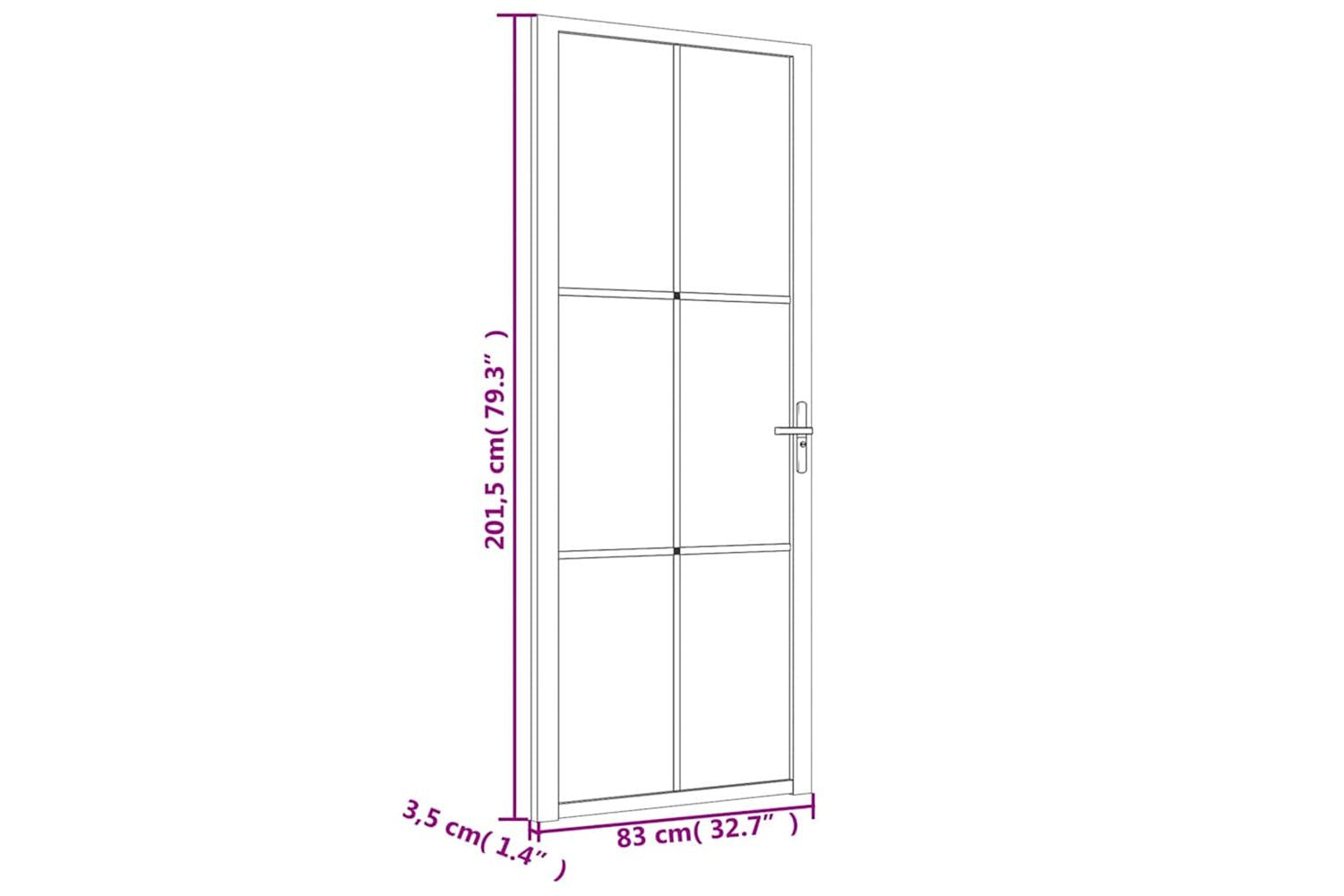 vidaXL 350589 Interior Door 83x201.5cm White Esg Glass And Aluminium-7