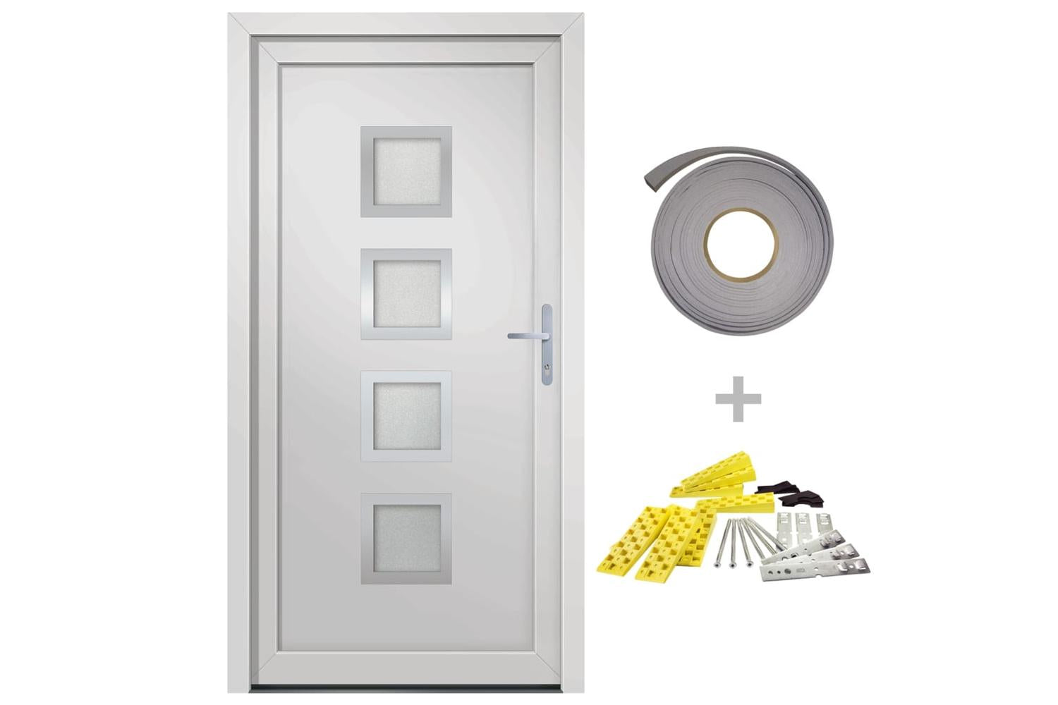 vidaXL 3187845 Front Door White 98x200cm Pvc