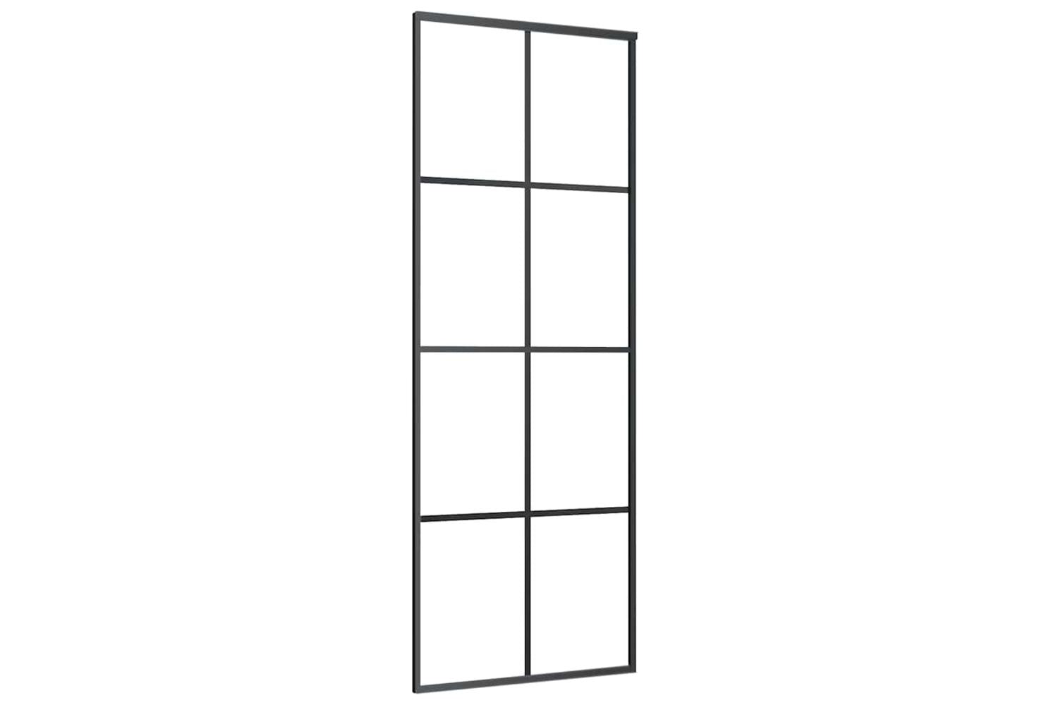 Vidaxl 151666 Sliding Door Black 76x205 Cm Esg Glass And Aluminium