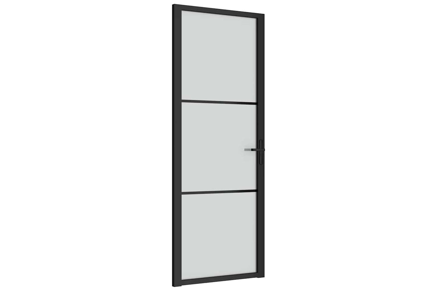 vidaXL 350552 Interior Door 76x201.5cm Black Matt Glass And Aluminium