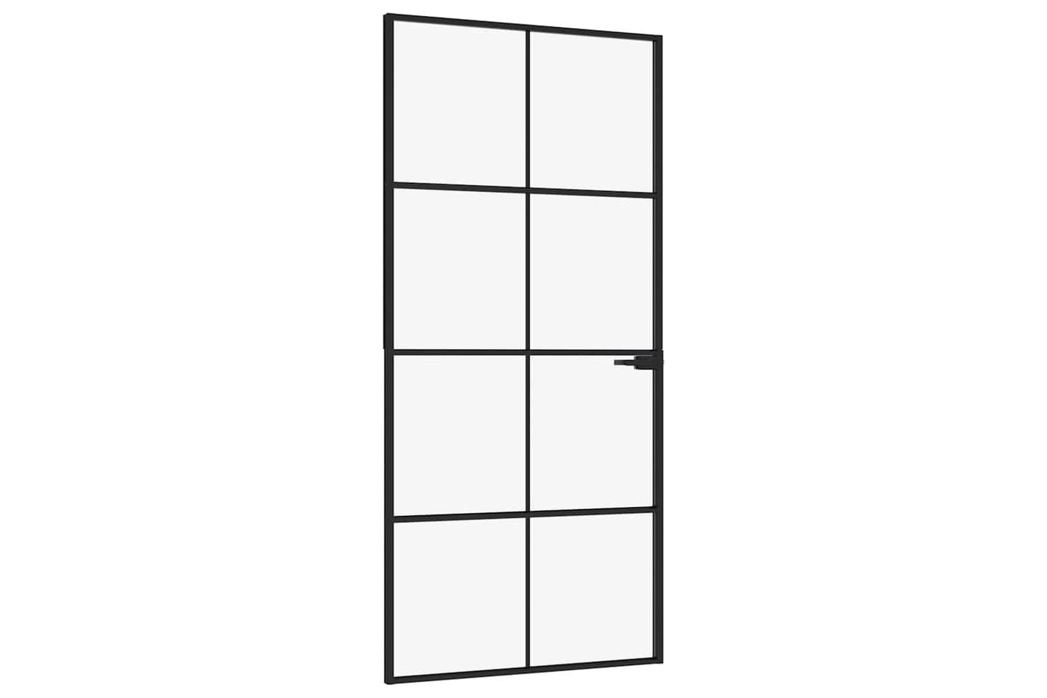 vidaXL 153664 Interior Door Black 93x201.5cm Tempered Glass&aluminium