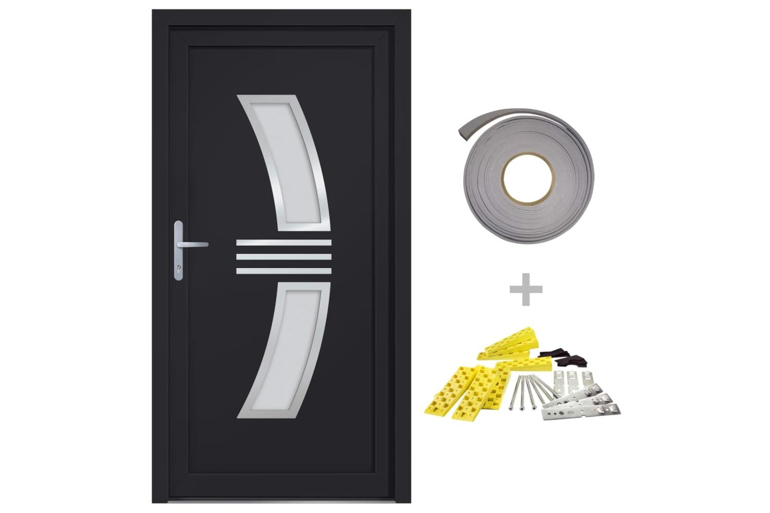 vidaXL 3187934 Front Door Anthracite 108x200cm Pvc