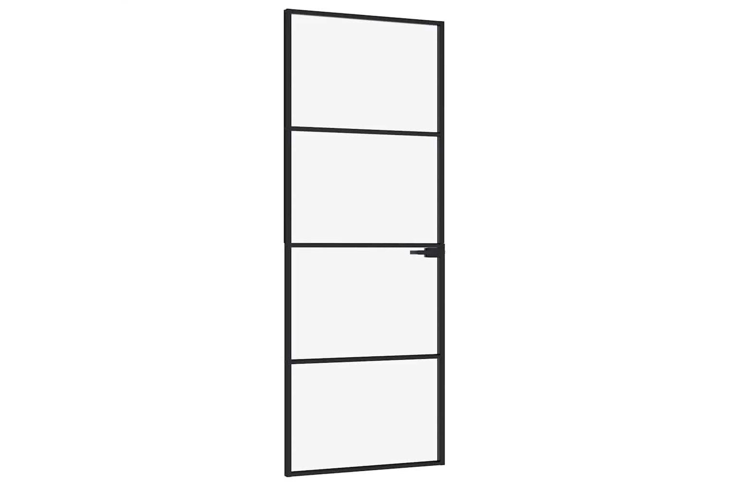 vidaXL 153658 Interior Door Black 76x201.5cm Tempered Glass&aluminium