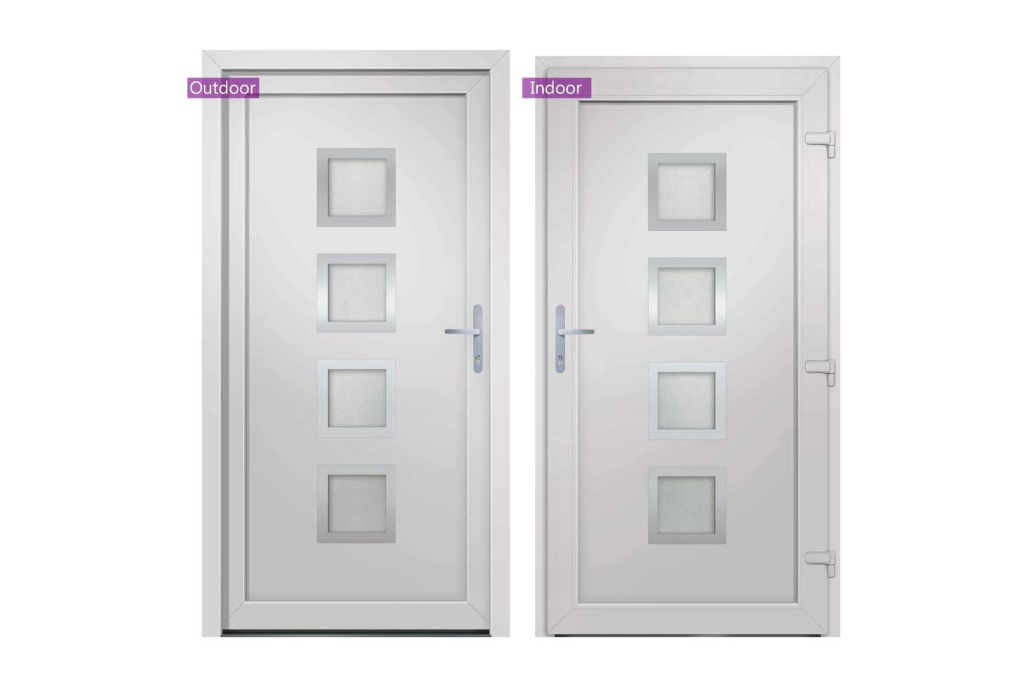 vidaXL 3187843 Front Door White 88x200cm Pvc-6