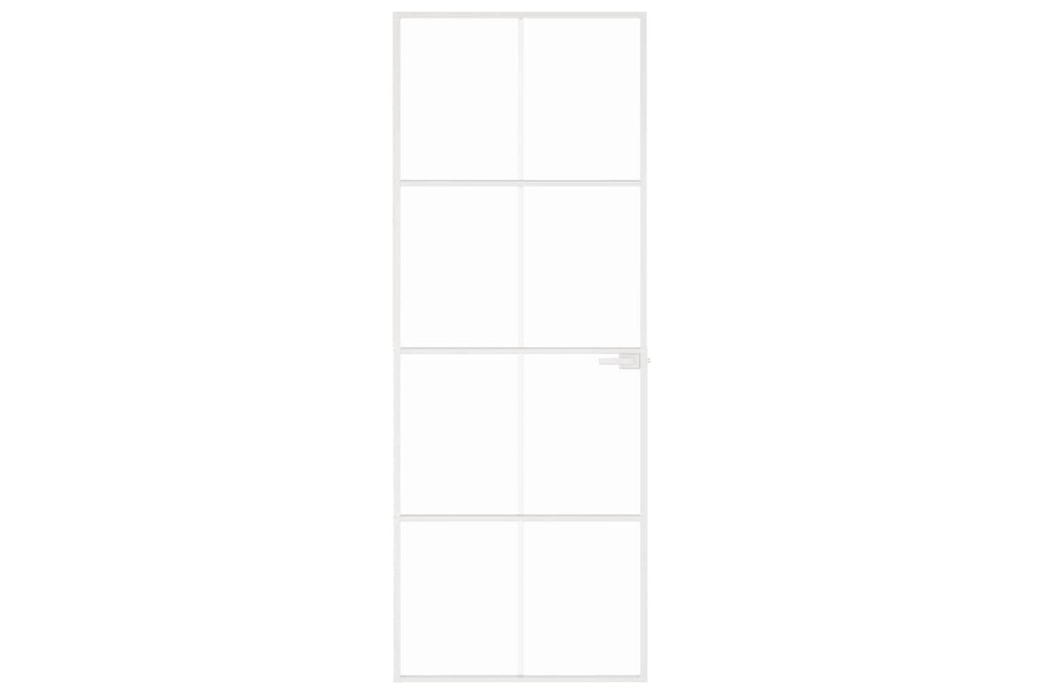 vidaXL 153670 Interior Door White 76x201.5cm Tempered Glass&aluminium Slim-3