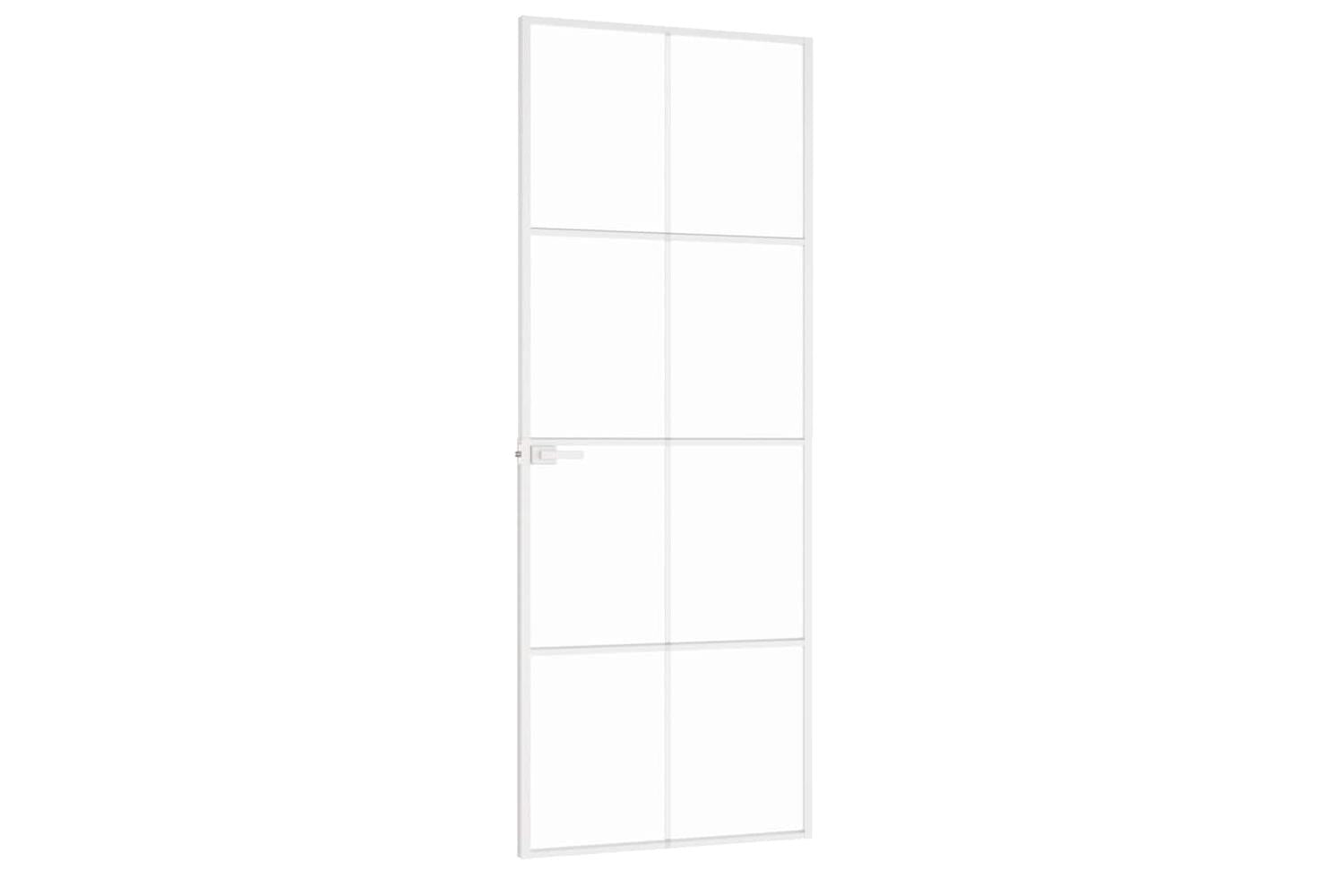 vidaXL 153670 Interior Door White 76x201.5cm Tempered Glass&aluminium Slim-4