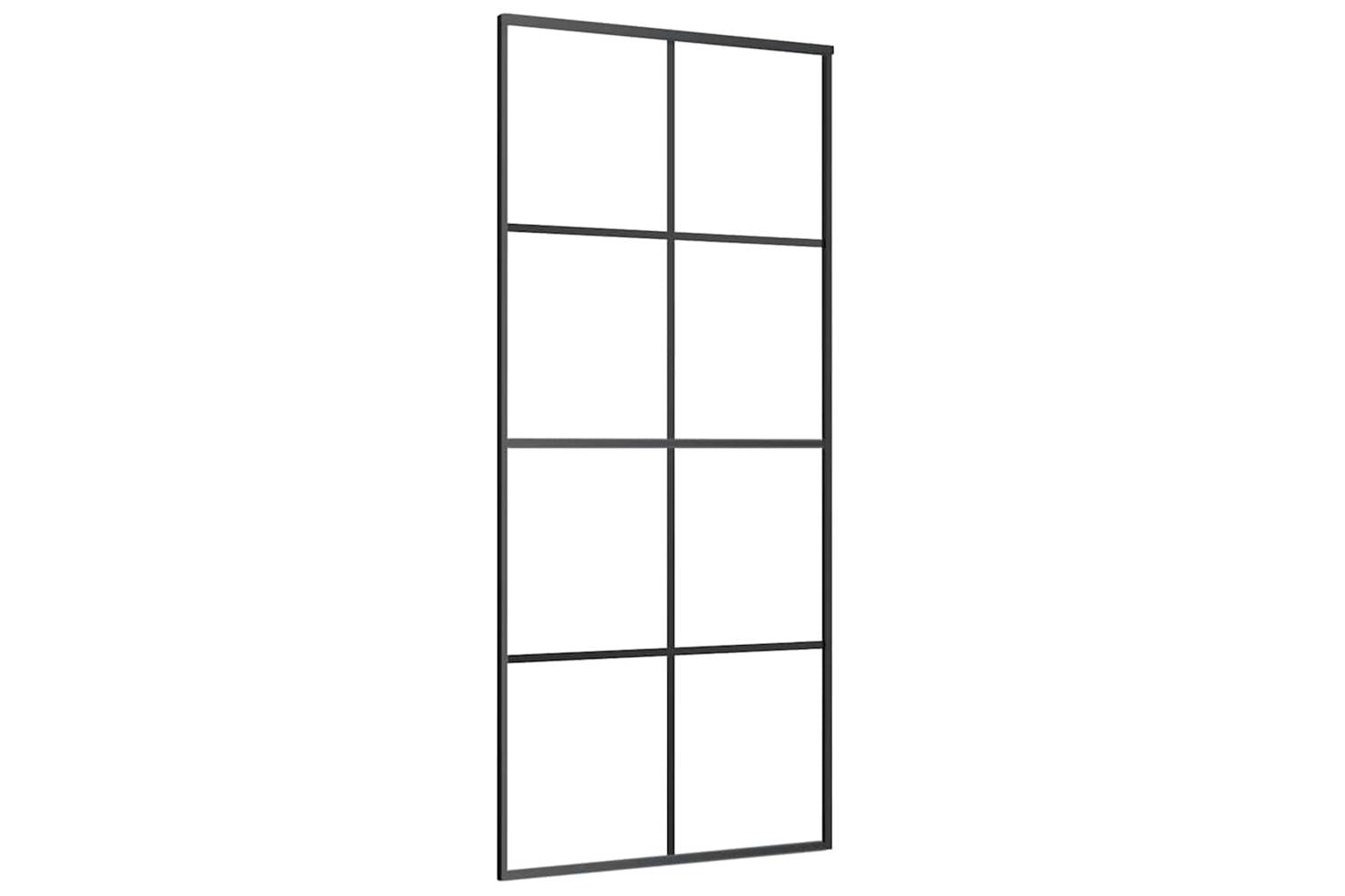 Vidaxl 151670 Sliding Door Black 90x205 Cm Esg Glass And Aluminium