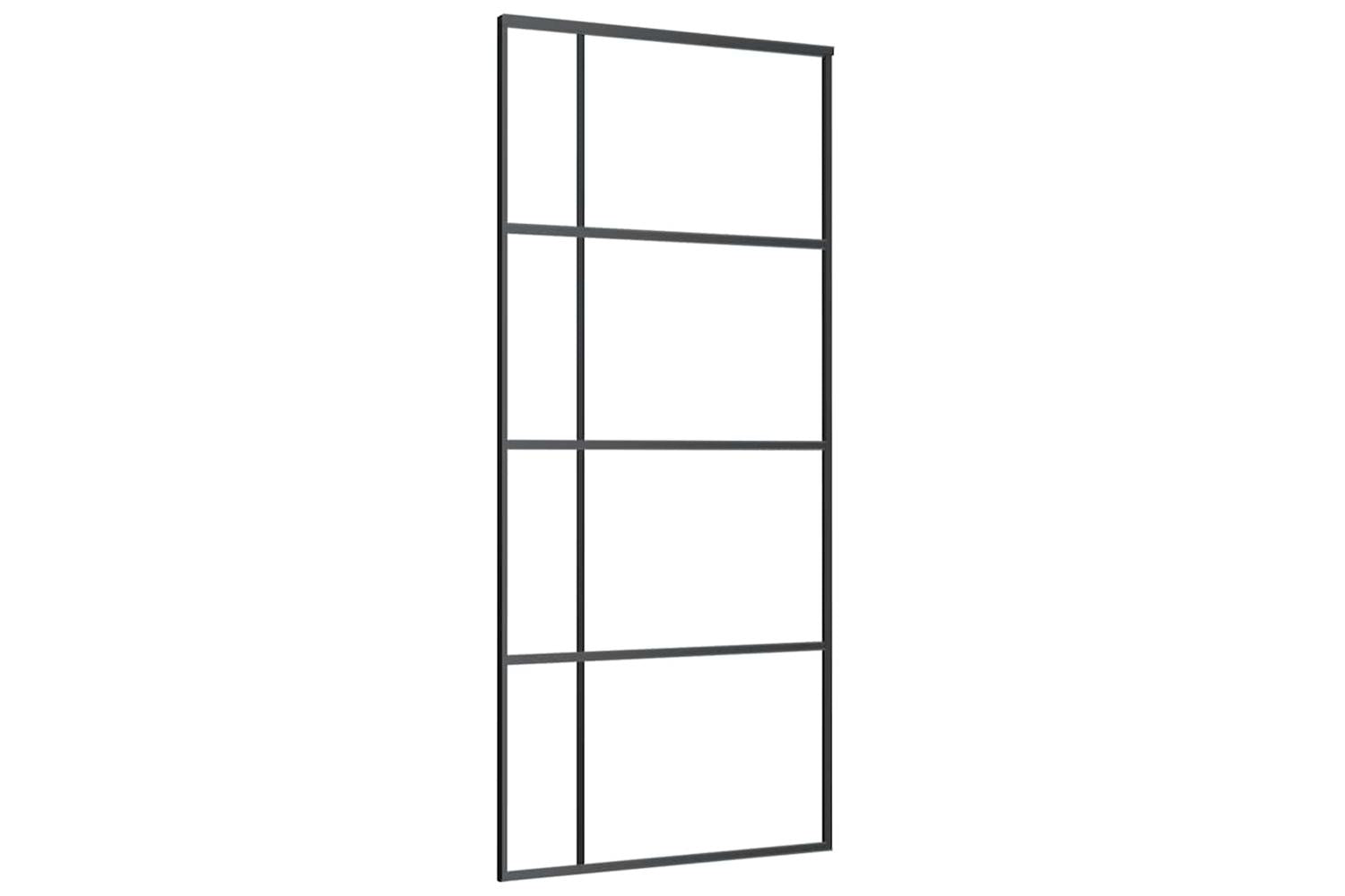 Vidaxl 151682 Sliding Door Esg Glass And Aluminium 90x205 Cm Black