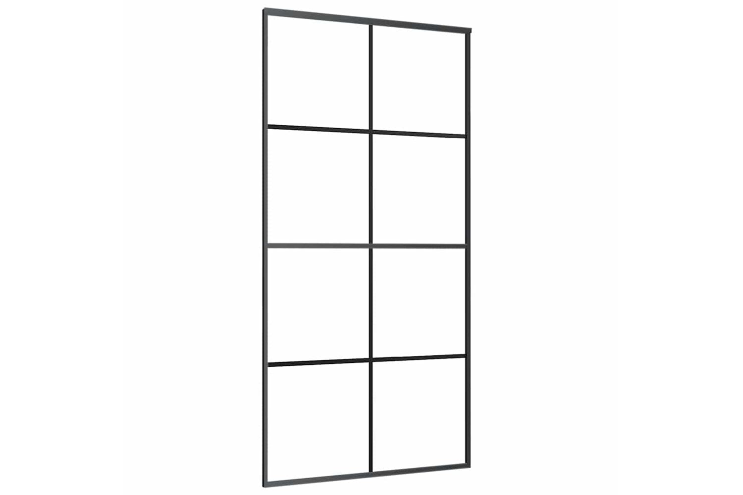 Vidaxl 151674 Sliding Door Black 102.5x205 Cm Esg Glass And Aluminium