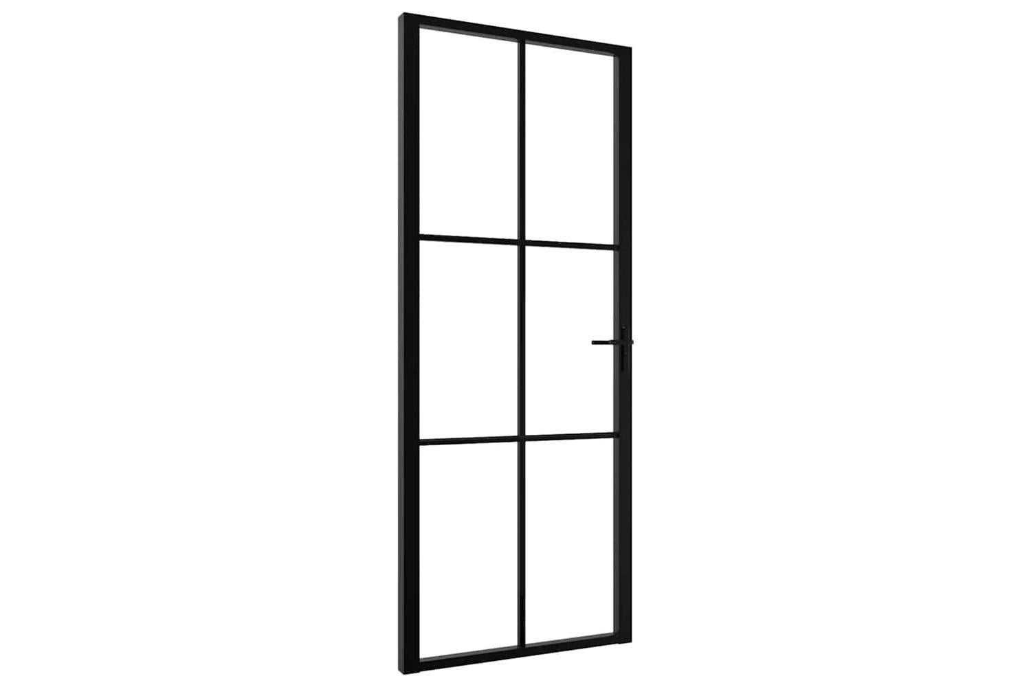 vidaXL 151203 Interior Door Esg Glass And Aluminium 83x201.5cm Black