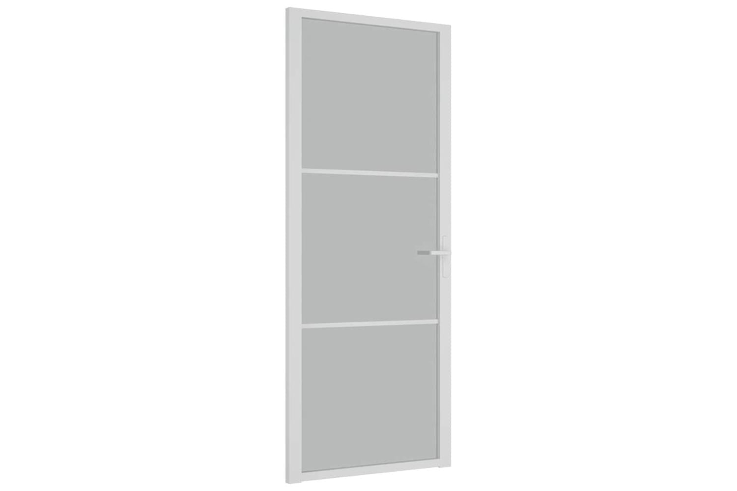 vidaXL 350577 Interior Door 83x201.5cm White Matt Glass And Aluminium