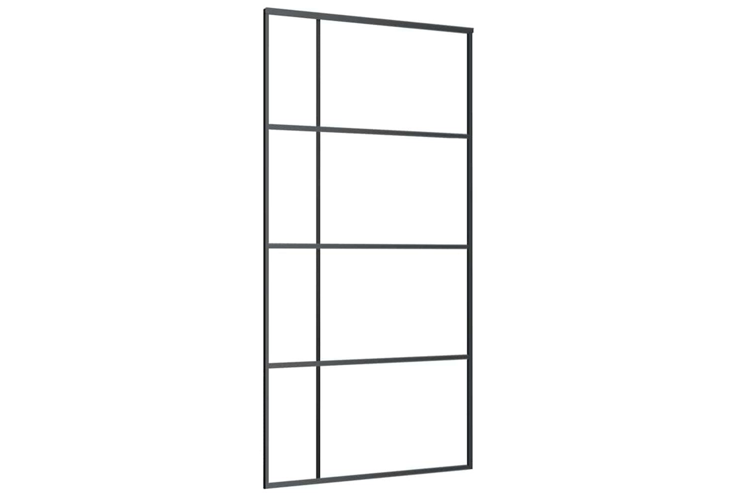 Vidaxl 151687 Sliding Door Frosted Esg Glass And Aluminium 102.5x205 Cm Black
