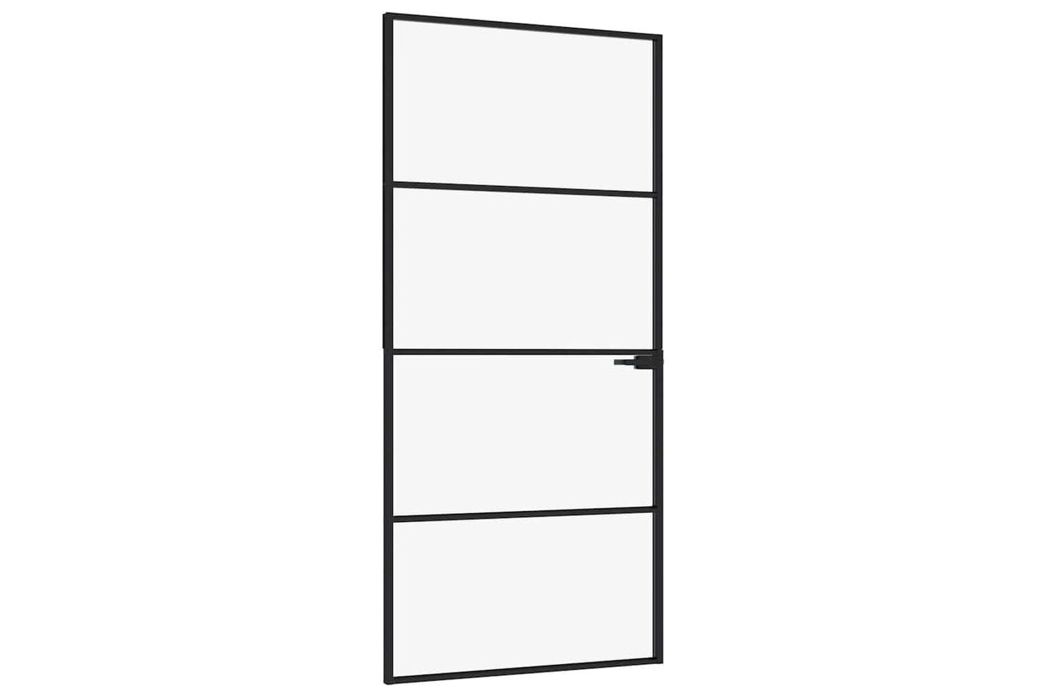 vidaXL 153660 Interior Door Black 93x201.5cm Tempered Glass&aluminium