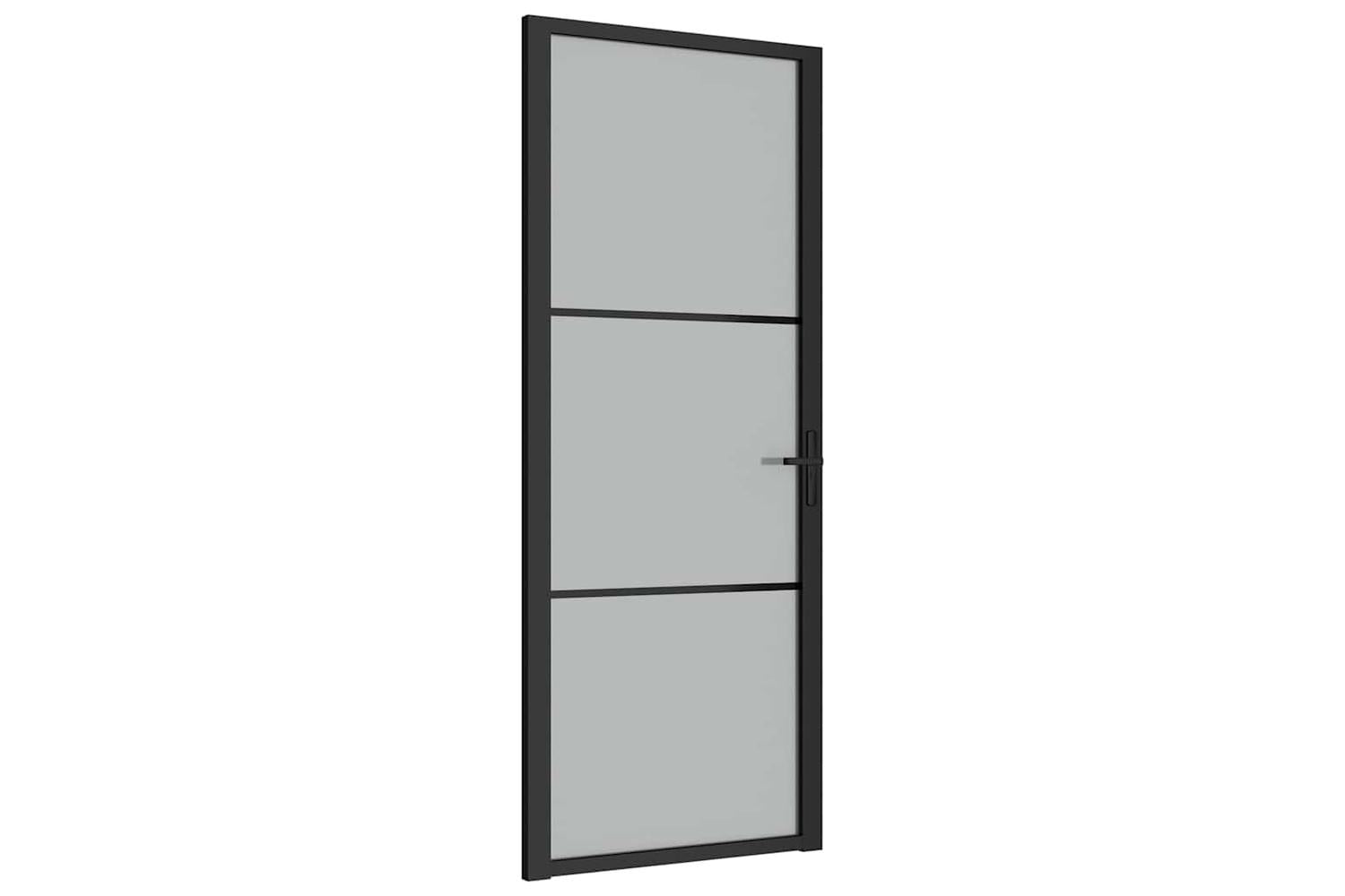 vidaXL 350553 Interior Door 83x201.5cm Black Matt Glass And Aluminium