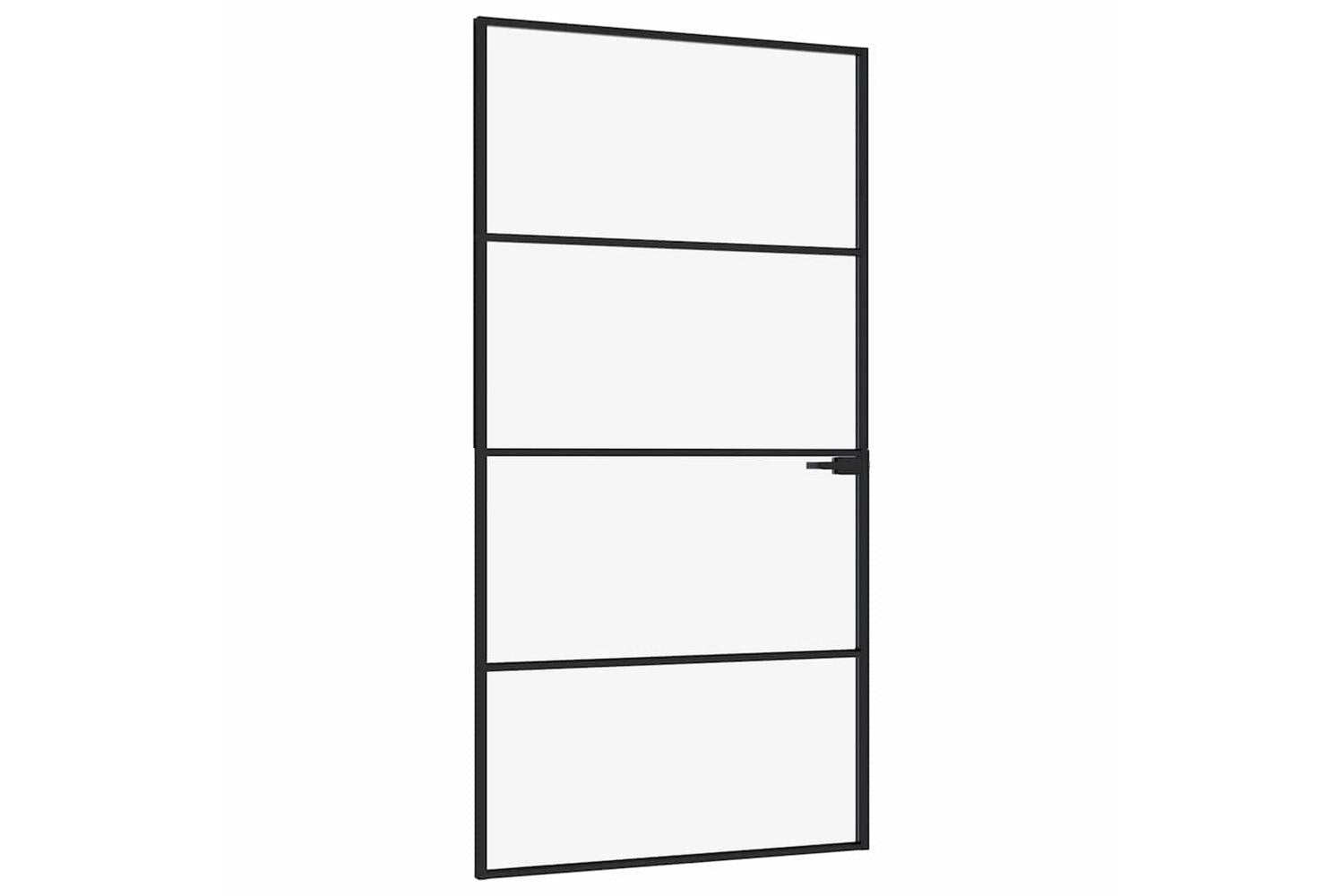 vidaXL 153661 Interior Door Black 102x201.5cm Tempered Glass&aluminium