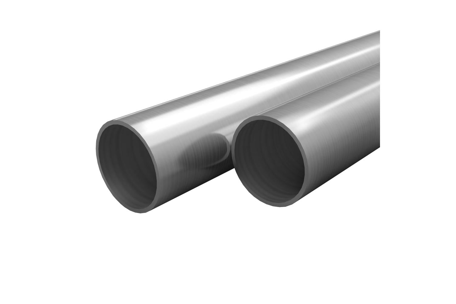 Vidaxl 143194 2 Pcs Stainless Steel Tubes Round V2a 2m 48x1.8mm