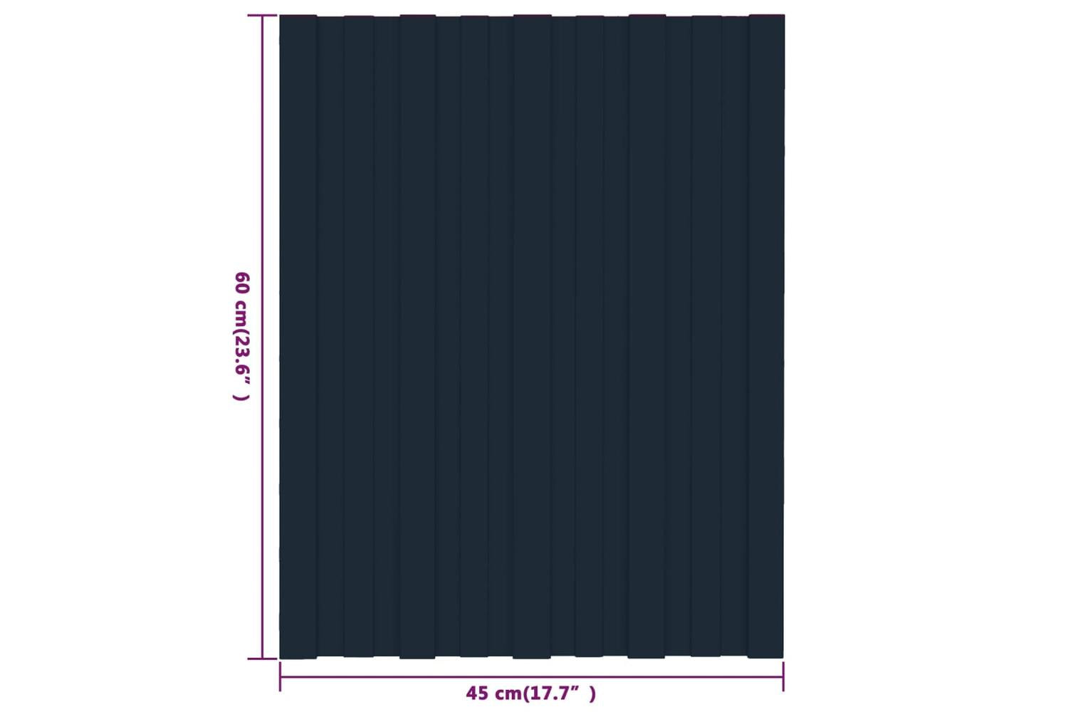 vidaXL 317192 Roof Panels 36 Pcs Galvanised Steel Anthracite 60x45cm-7
