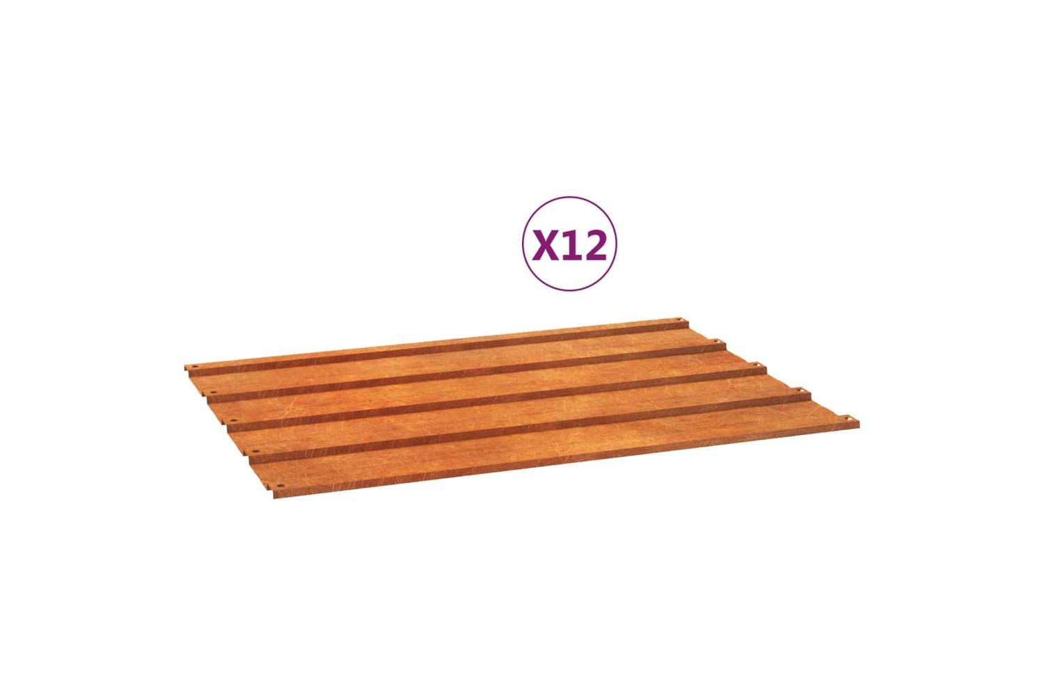 vidaXL 151970 Roof Panels 12 Pcs Grey 60x44cm Corten Steel