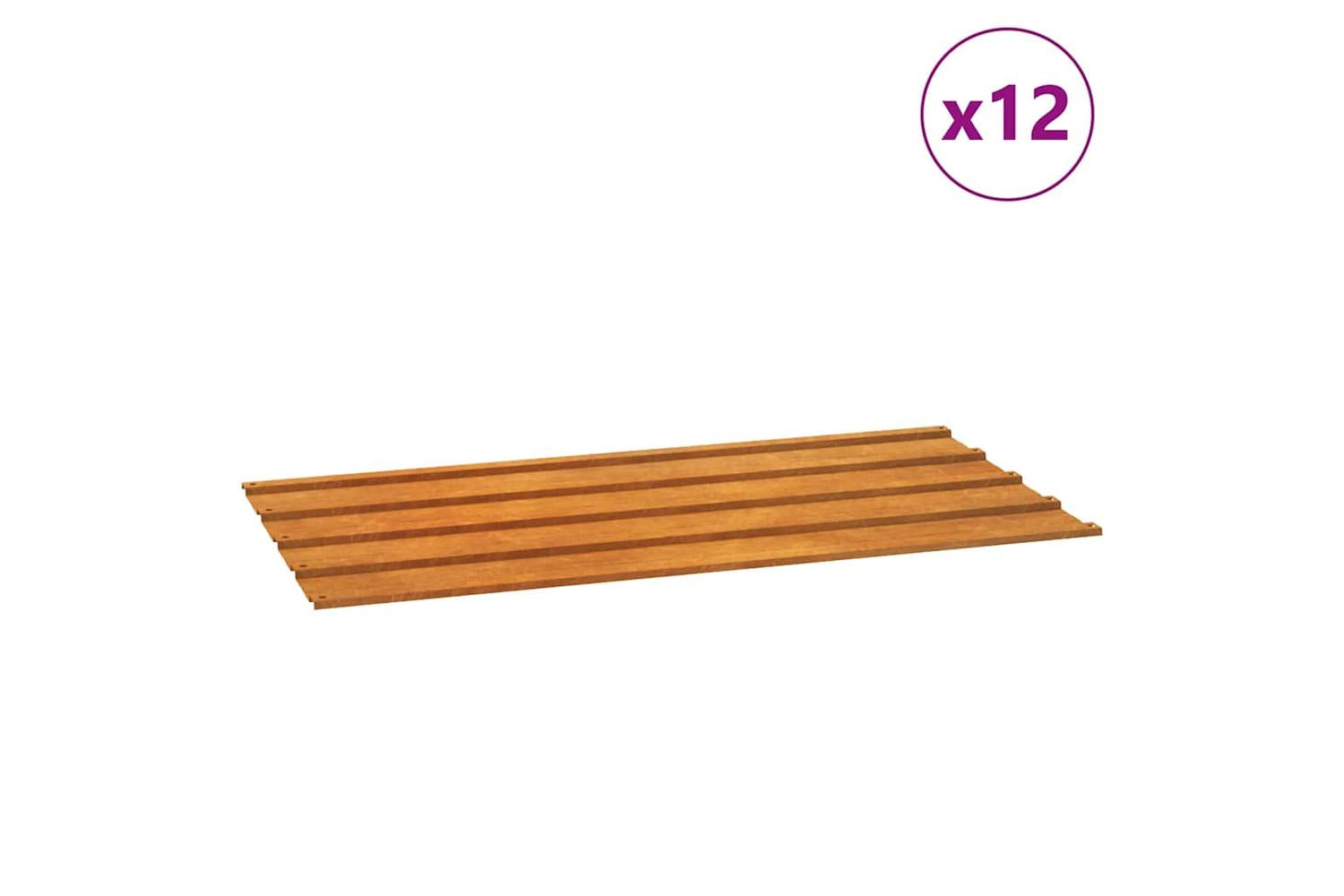vidaXL 151972 Roof Panels 12 Pcs Grey 80x44cm Corten Steel