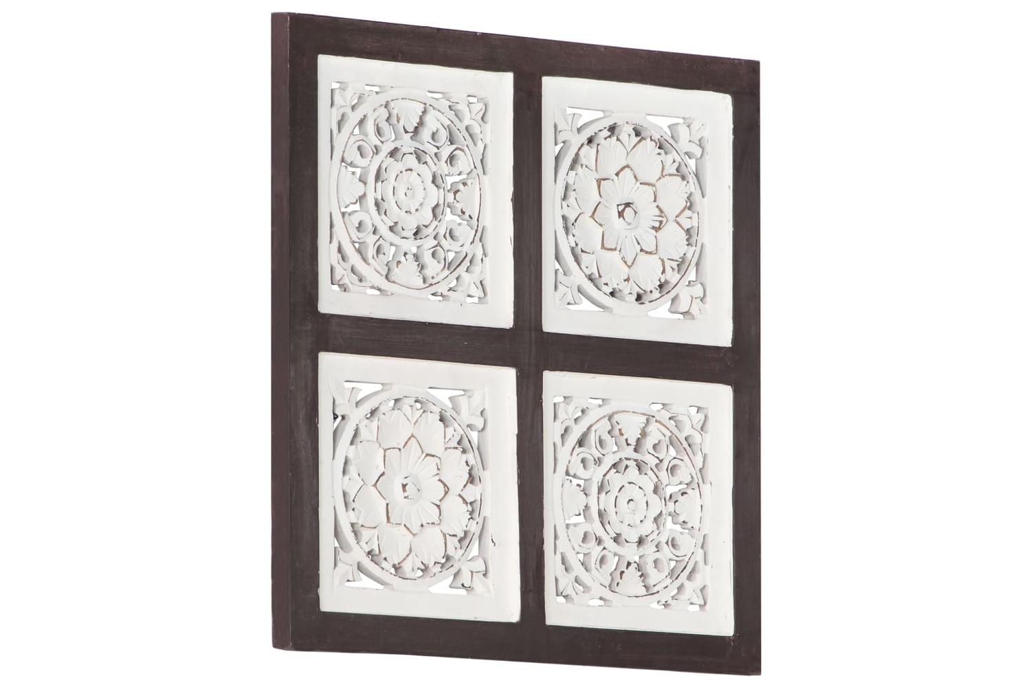 vidaXL 321653 Hand-carved Wall Panel Mdf 40x40x1.5cm Brown And White