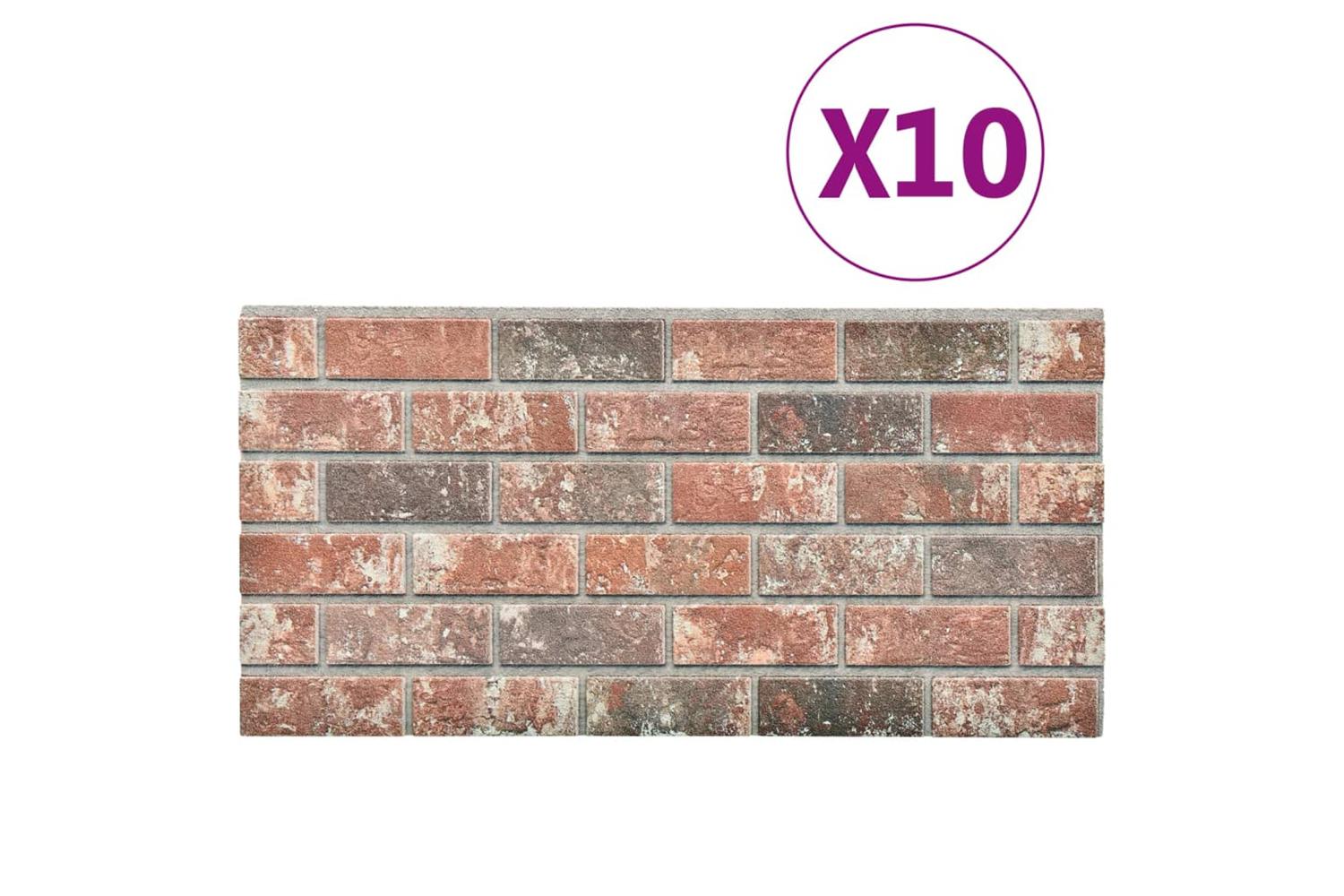 Vidaxl 332922 3d Wall Panels With Dark Brown & Grey Brick Design 10 Pcs Eps