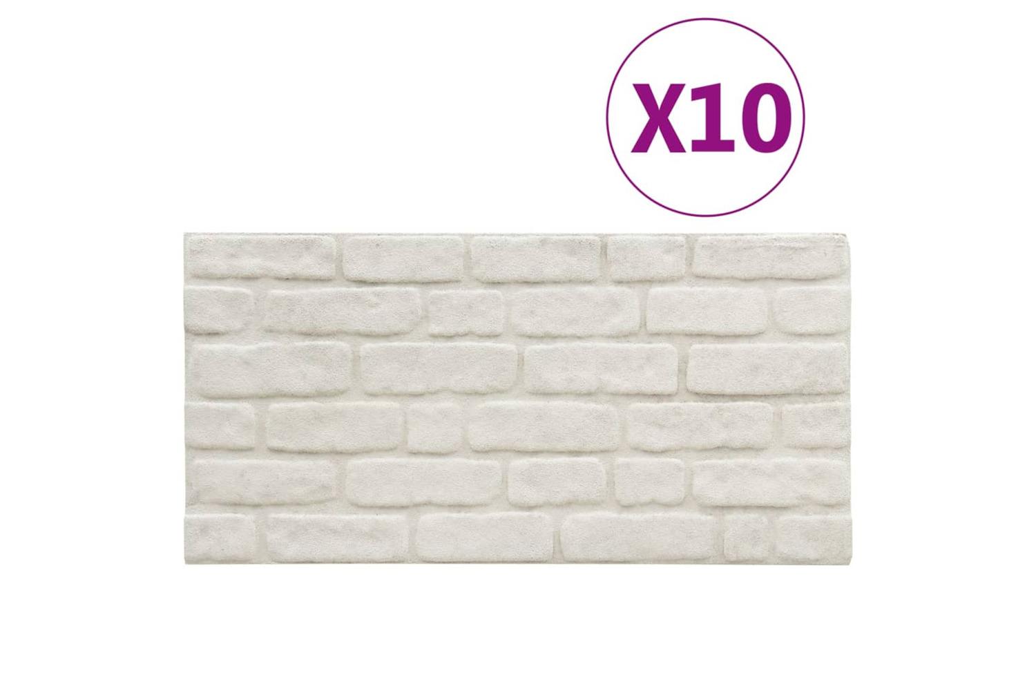 Vidaxl 332927 3d Wall Panels With White Brick Design 10 Pcs Eps