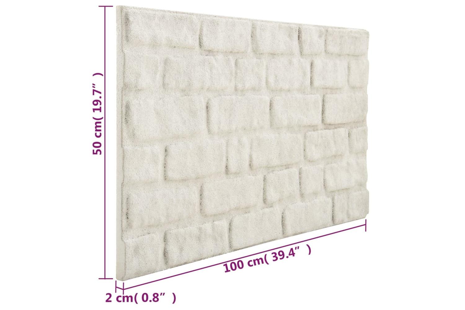 Vidaxl 332927 3d Wall Panels With White Brick Design 10 Pcs Eps-2