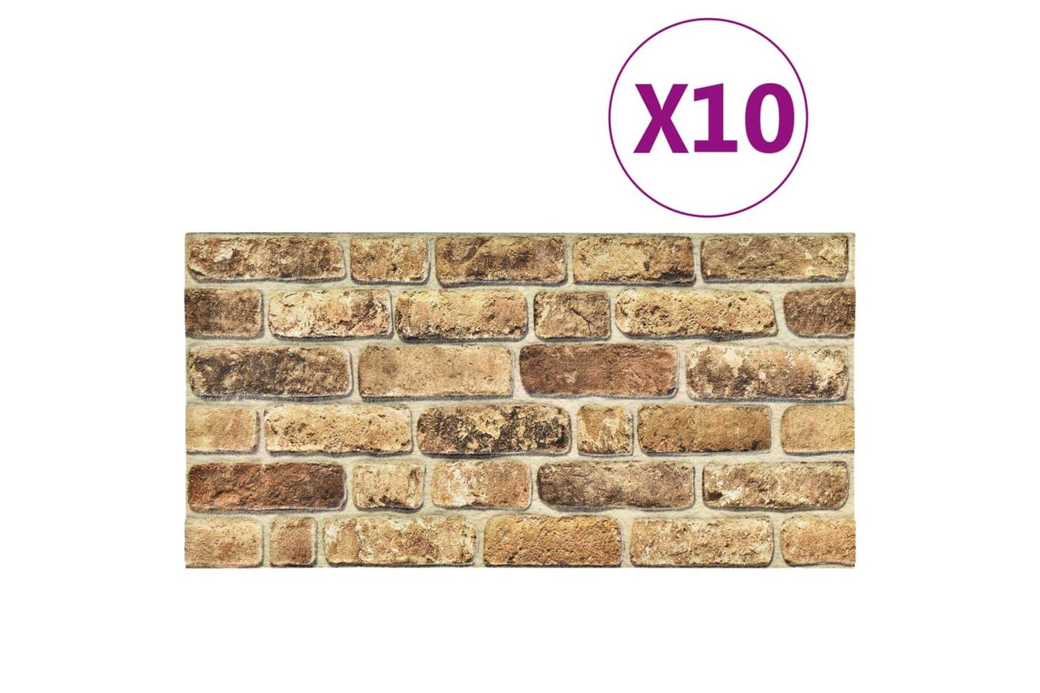 Vidaxl 332926 3d Wall Panels With Dark Sand Brick Design 10 Pcs Eps