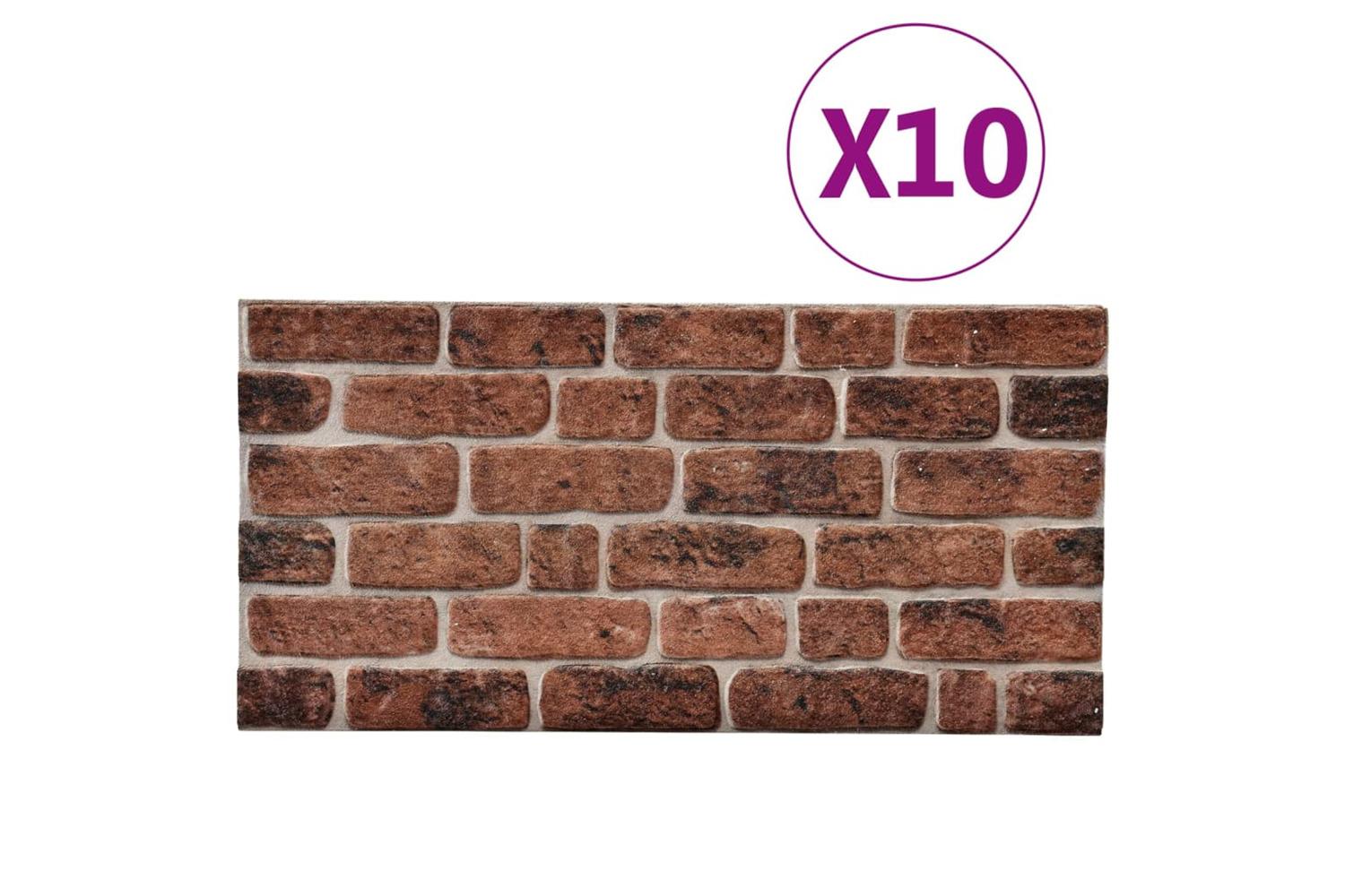 Vidaxl 332923 3d Wall Panels With Dark Brown Brick Design 10 Pcs Eps-7