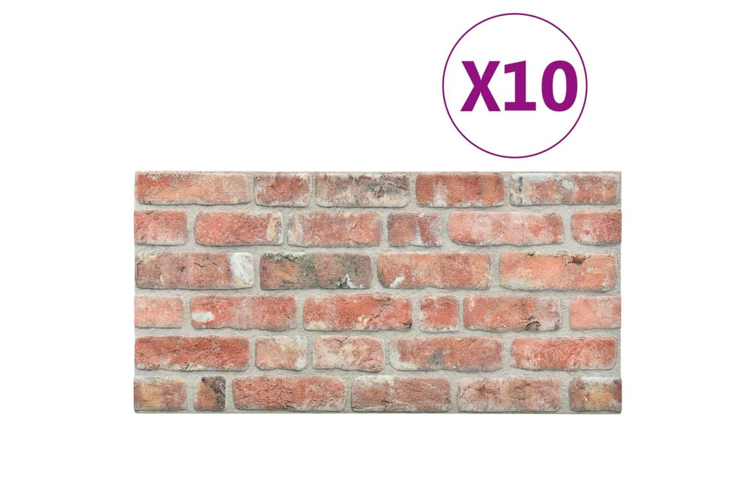 Vidaxl 332921 3d Wall Panels With Red Brick Design 10 Pcs Eps