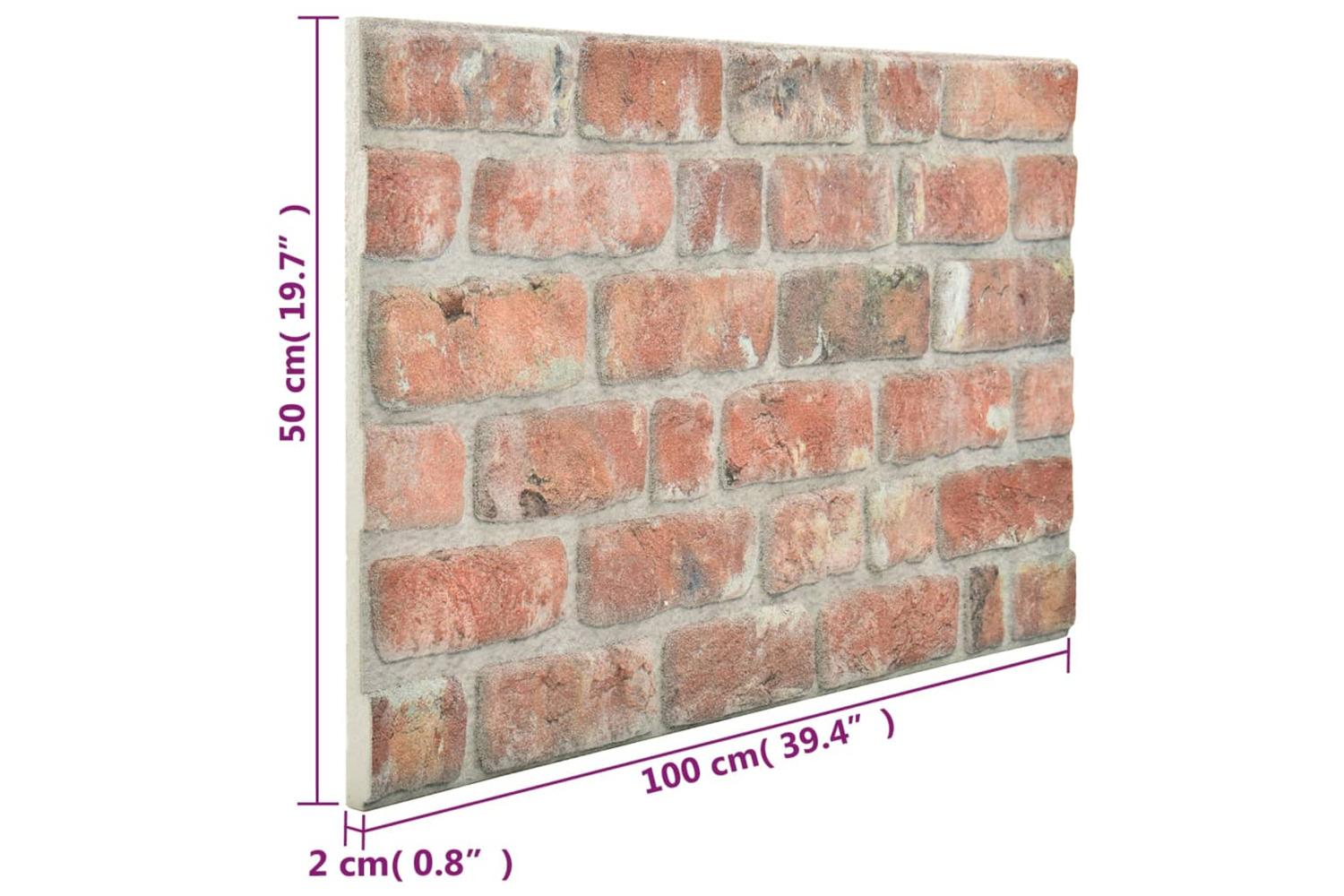 Vidaxl 332921 3d Wall Panels With Red Brick Design 10 Pcs Eps-3