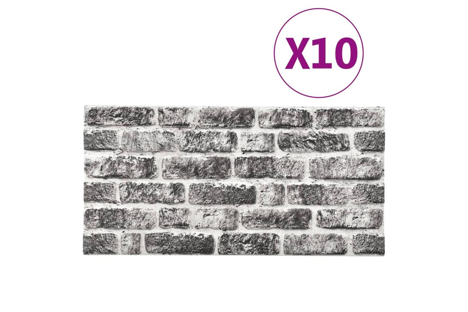 Vidaxl 332925 3d Wall Panels With Dark Grey Brick Design 10 Pcs Eps