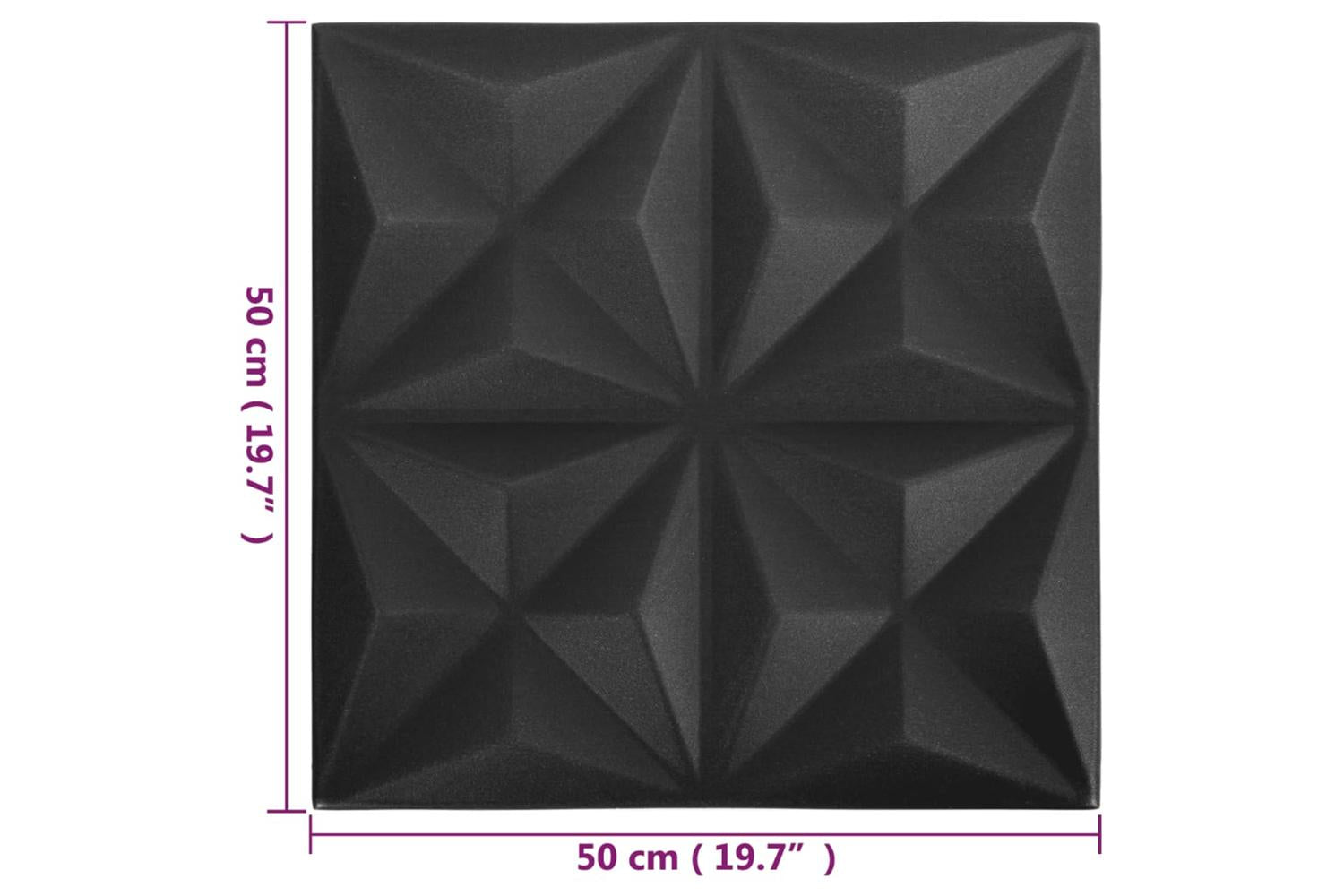 Vidaxl 3d Wall Panels 48 Pcs 50x50 Cm Origami Black 12 MÂ²-7