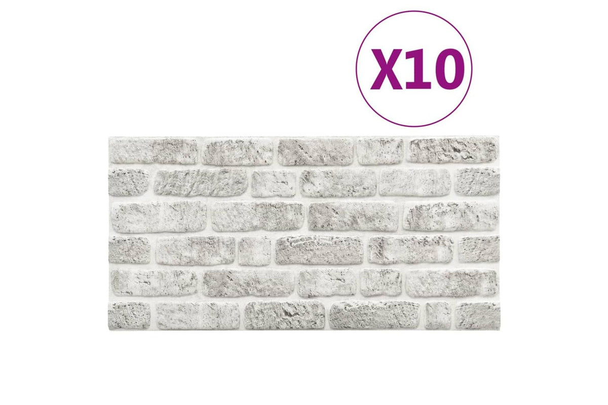 Vidaxl 332924 3d Wall Panels With Light Grey Brick Design 10 Pcs Eps