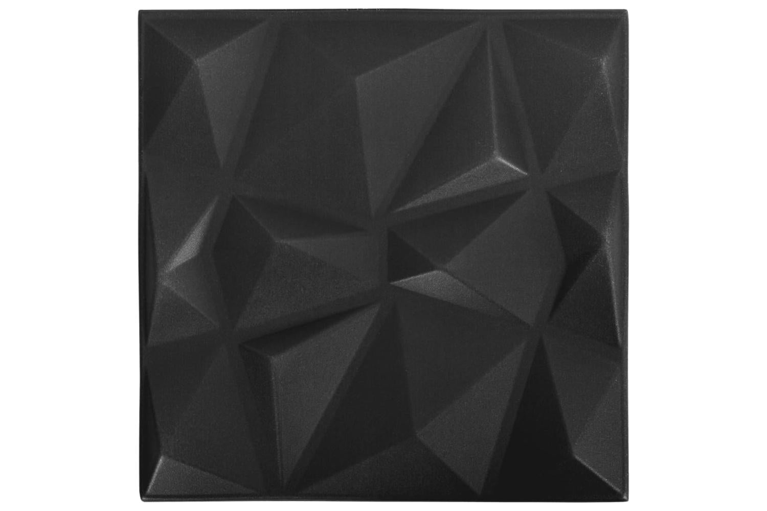 Vidaxl 3d Wall Panels 12 Pcs 50x50 Cm Diamond Black 3 MÂ²-2